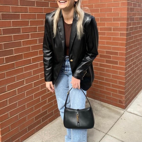 Zara faux leather blazer with gold button - Picture 15 of 15